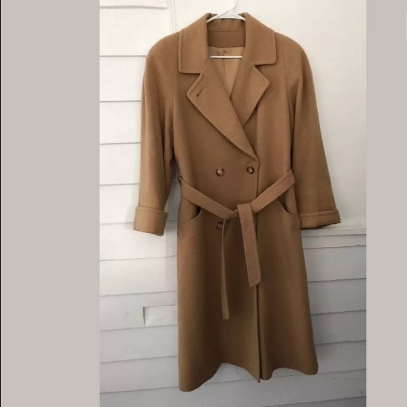Camel Hair Belted Trench Coat 